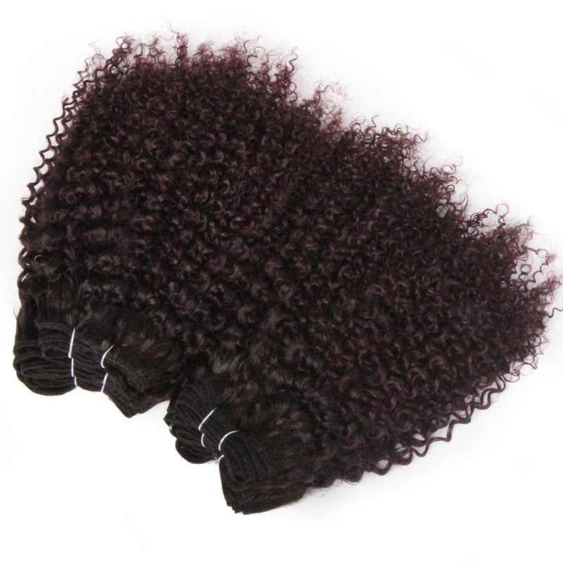 Brazilian Remy Jerry Curl Human Hair Bundles – 6 Bundles 190g | Double Drawn | 5 Ombre Colors - view 3