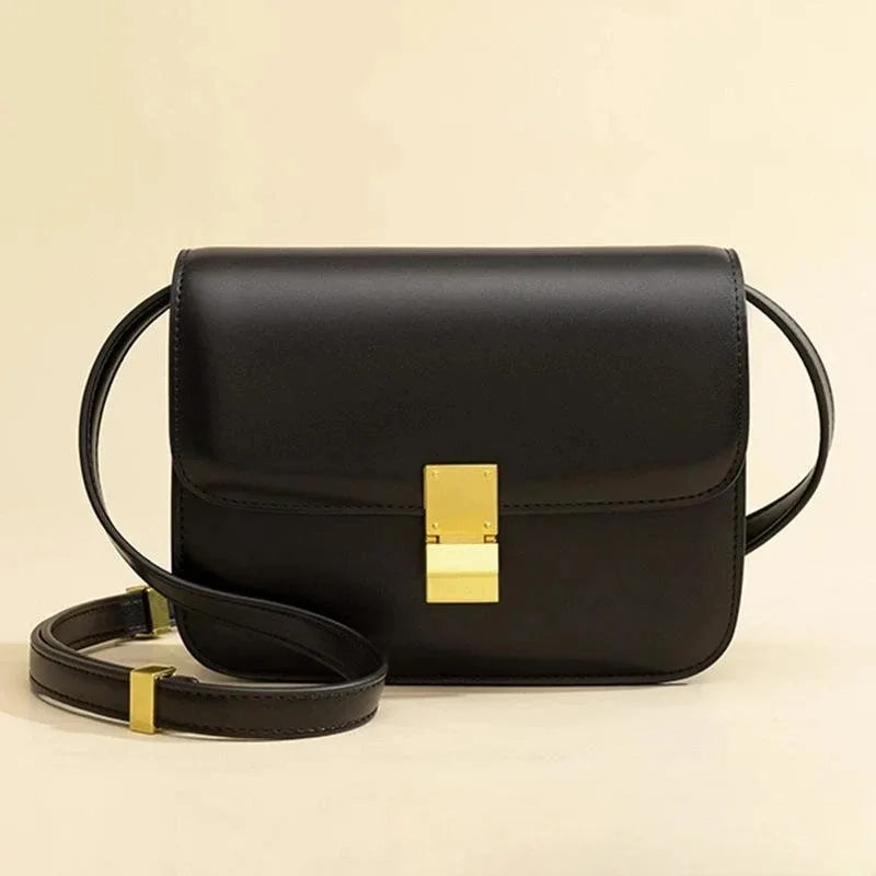 Luxury Leather Satchel | Soft Crossbody with Metal Buckle Luxegan