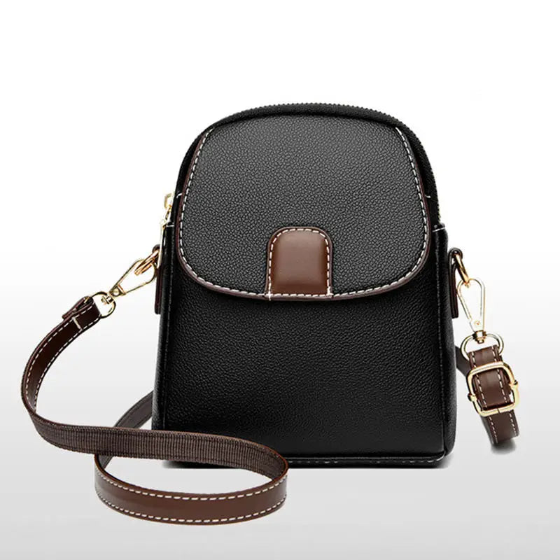 Fashion Leather Crossbody Bag for Women | Mini Shoulder Bag & Flip Zipper Messenger Bag (Students' Small Handbag) Luxegan