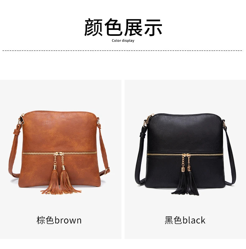Fashionable Retro Large Capacity Women's Shoulder Bag | High-Quality Solid Color PU Leather Crossbody Bag & Soft Leather Handbag Luxegan