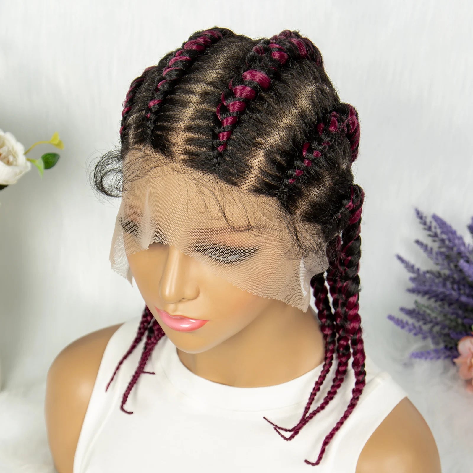  KIMA Full Lace Cornrow Box Braids Wig | Versatile Braiding Styles Luxegan