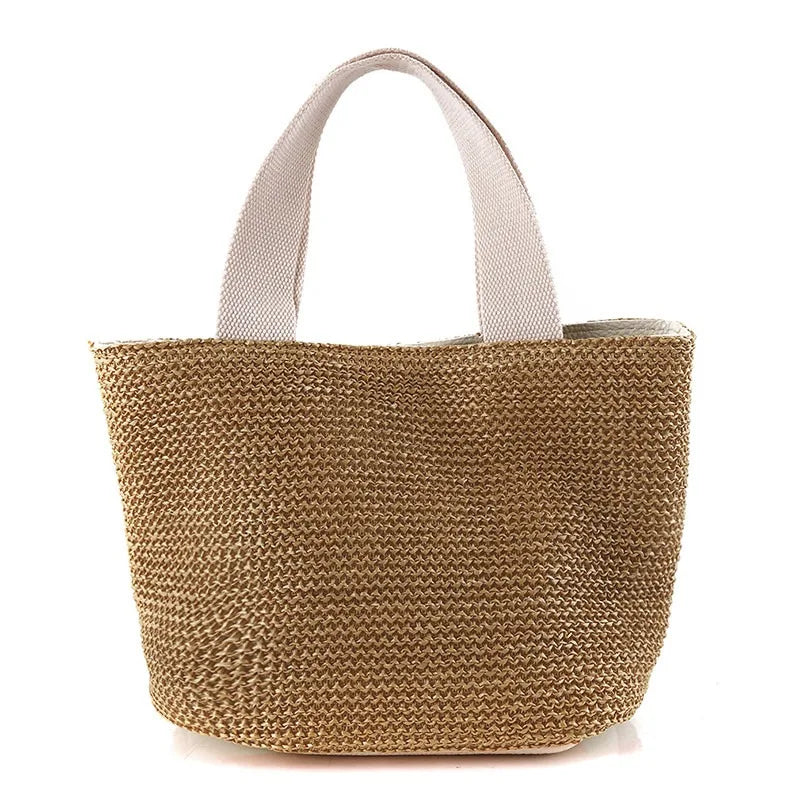 Beach Straw Shoulder Messenger Bag | Women's Bohemian Summer Woven Rattan Bucket Shoulder Handbag & Handmade Crossbody Bag Luxegan
