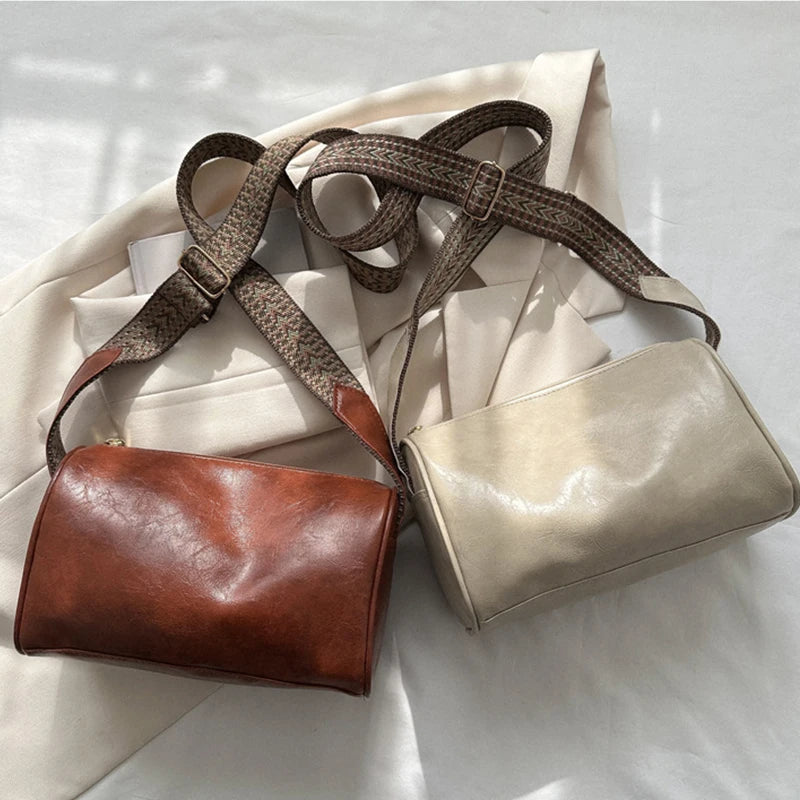 PU Leather Solid Pillow Bag | Soft Vintage Boston Designer Crossbody Luxegan