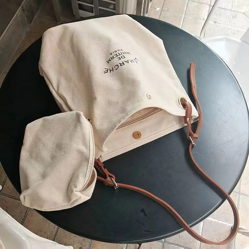 Large Capacity Canvas Handbag for Women | Designer Letter Shoulder Crossbody Bag | Luxury Big Shopper Tote & Purse Luxegan