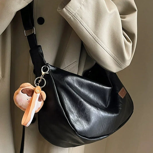 New Trendy Women's Crossbody Bag | Retro PU Leather Dumpling Shoulder Bag & Lightweight Tote Bag Luxegan