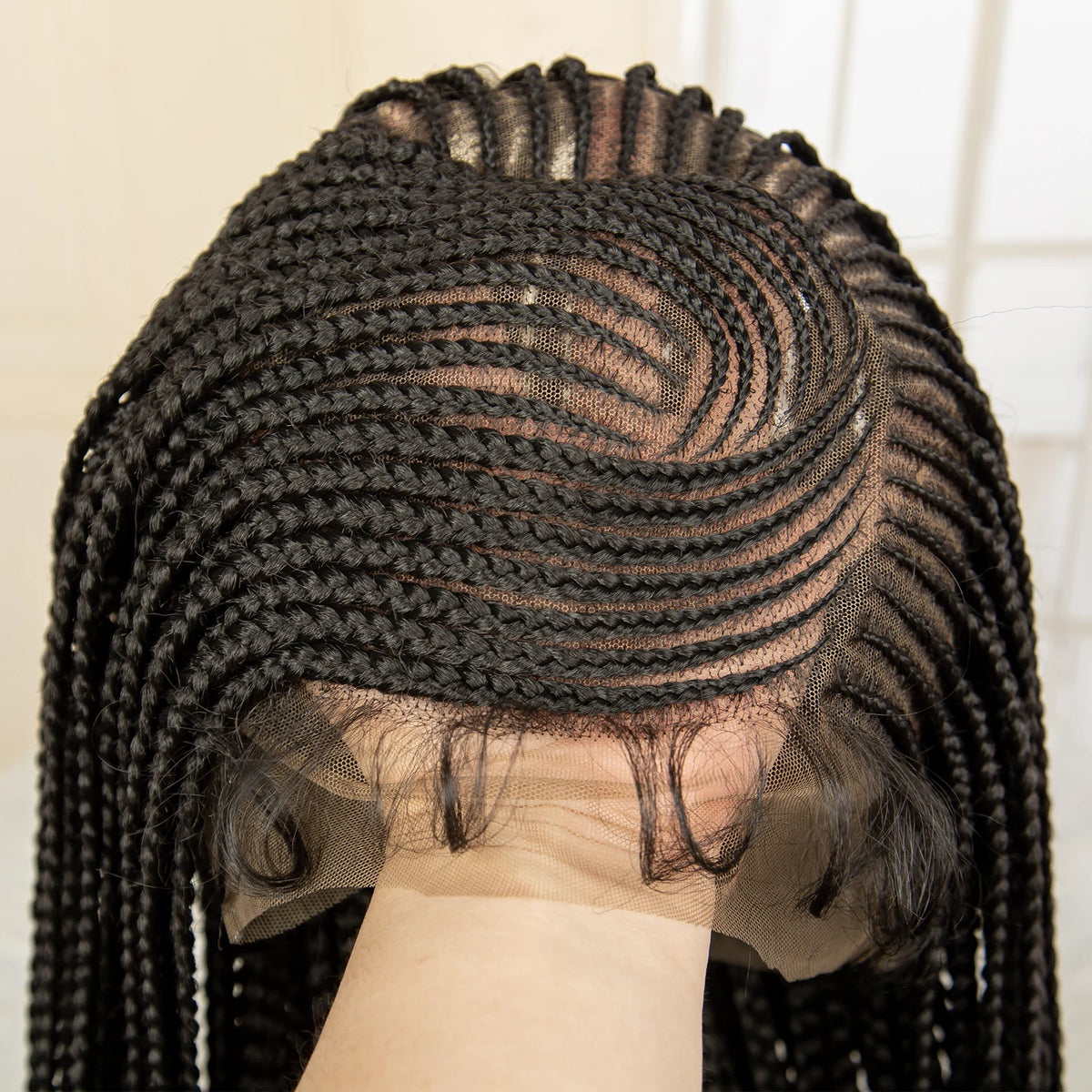 36 Inch Square Knotless Box Cornrow Wig | Full Lace Frontal