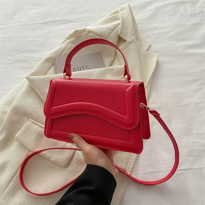 High-Quality PU Leather Handbag Purse | Sophisticated Solid Color Shoulder Bag | Elegant Lady Messenger & Small Tote | Fashion-Forward Square Crossbody for Women and Girls Luxegan