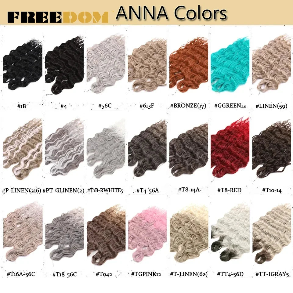 FREEDOM Synthetic Water Wave Crochet Braiding Hair 24 Inch – Ombre & Multi-Tone | 88 Colors | 300g - view 3