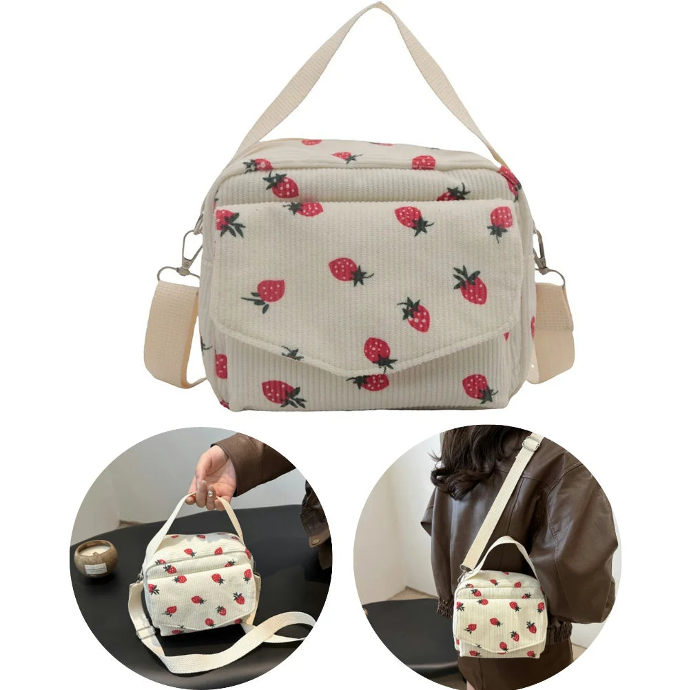 Cute Strawberry Shoulder Bag | Trendy Crossbody Tote & Handbag Luxegan