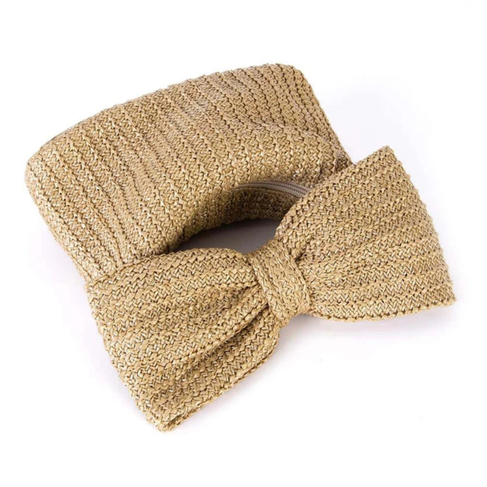 Women's Bow Purse | Summer Straw Woven Clutch Bag & Elegant Handbag Luxegan