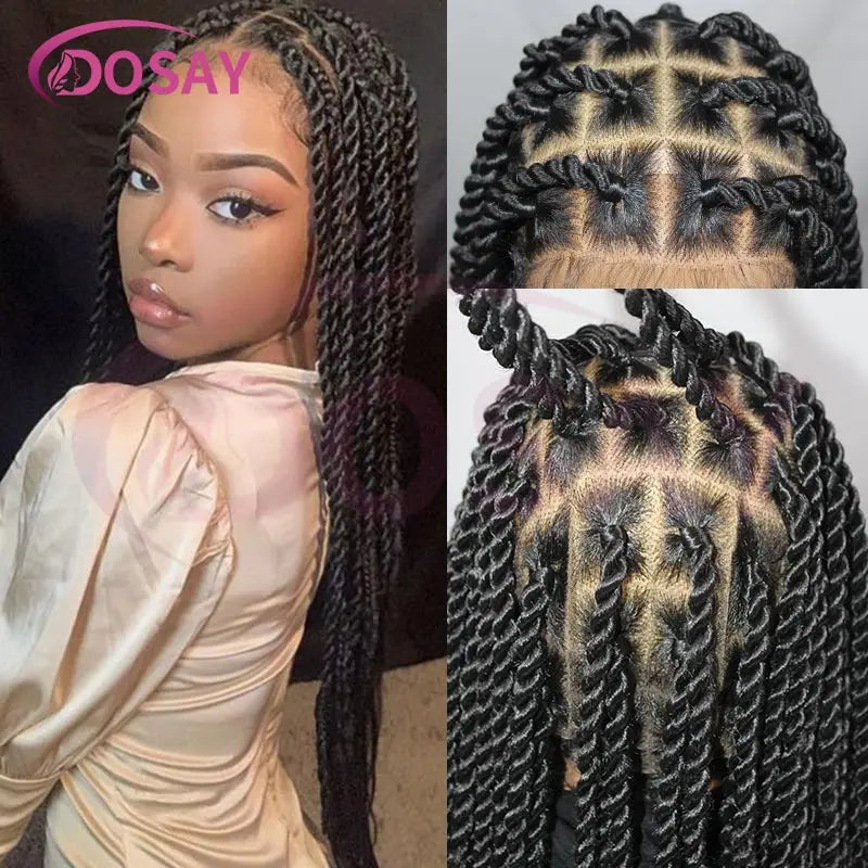 26-36 Inch Senegalese Twist Knotless Wig | Full Lace | Faux Locs