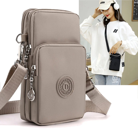 New Women's Mobile Phone Bag | Nylon Cell Phone Bag & Coin Purse Strap Shoulder Bag (Small Crossbody Wallet Travel Purse) Luxegan