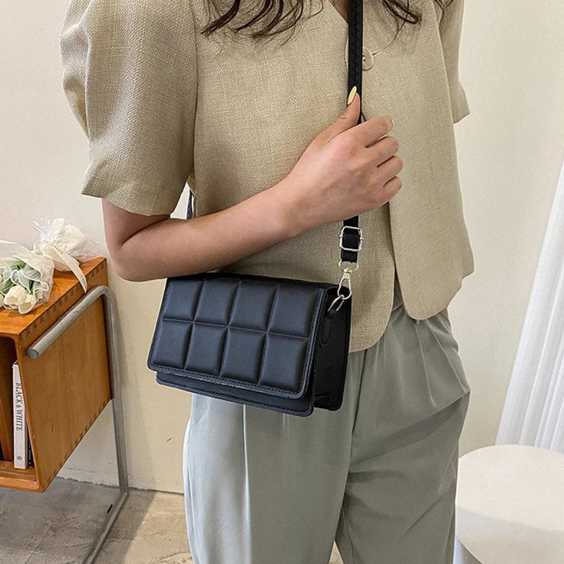 New Designer Small Messenger Handbag | Fashion Trend PU Leather Crossbody Bag for Women | Minimalist Single-Shoulder Travel Purse | Elegant Flap Style Female Handbag Luxegan