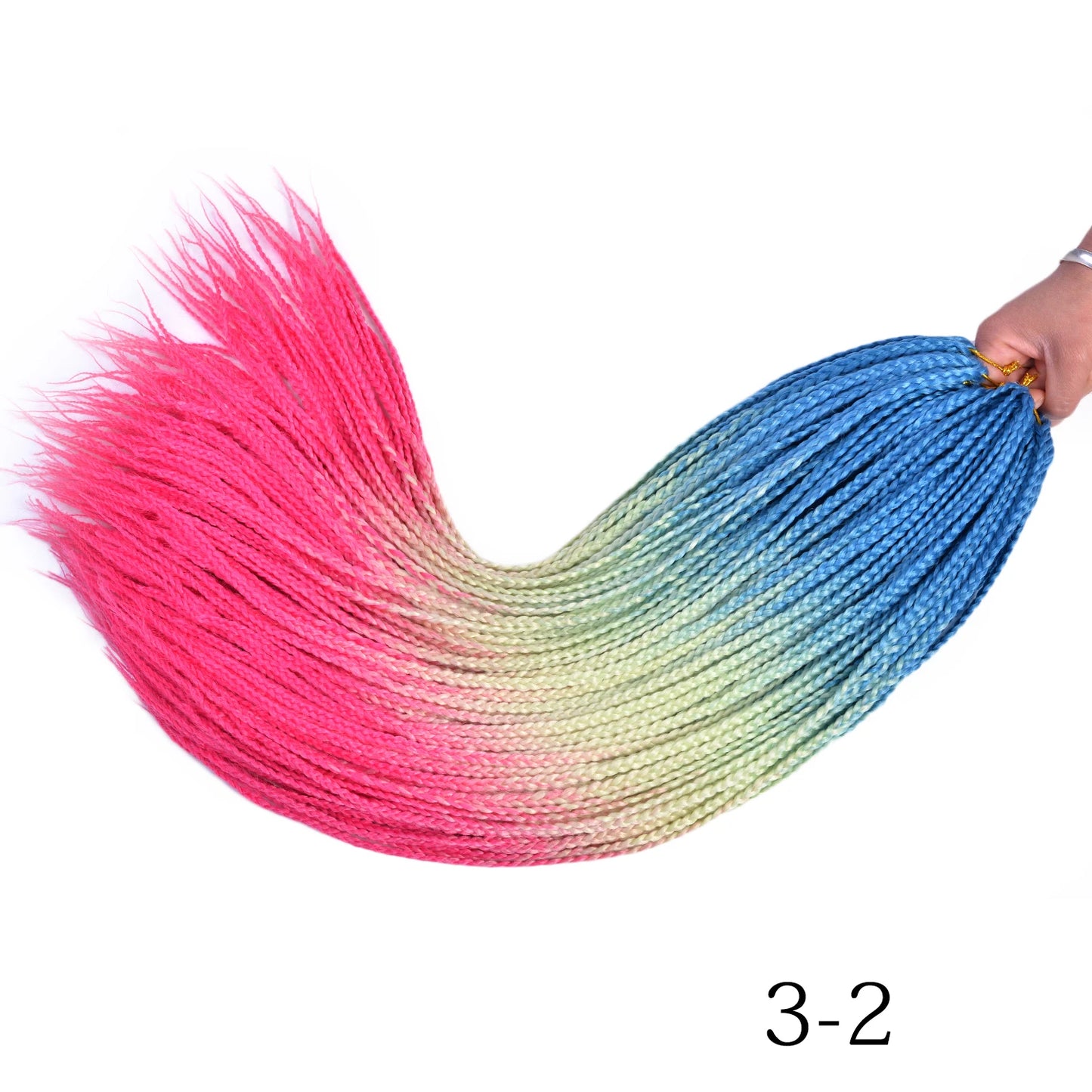 Ombre Box Braids Crochet Hair Extensions – Synthetic Straight Braiding Hair 14"/18"/24" | 22 Strands/Pack