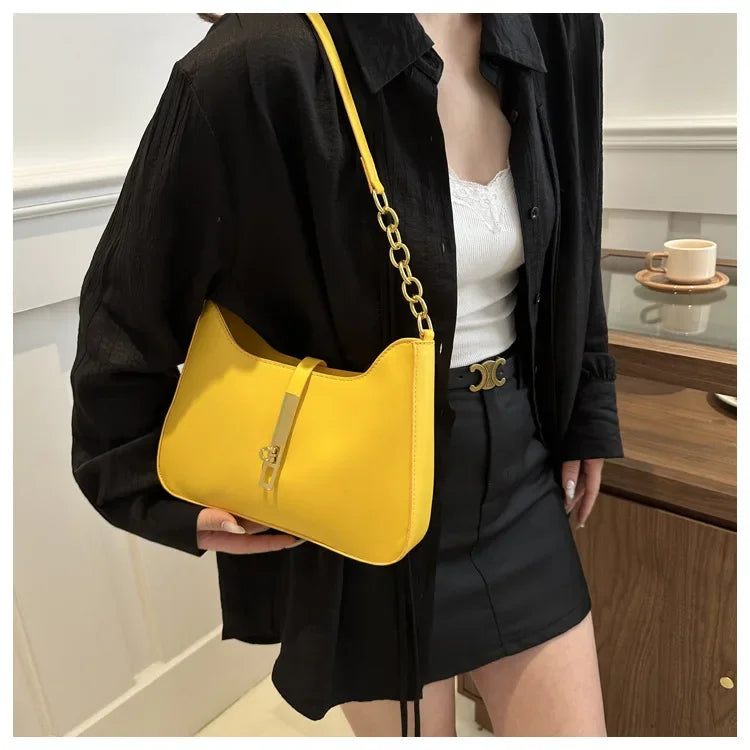 Textured Underarm Bag for Women | Multi-Use Spring Shoulder & Handheld Purse | Niche Fashion Crossbody Daily Accessory Luxegan