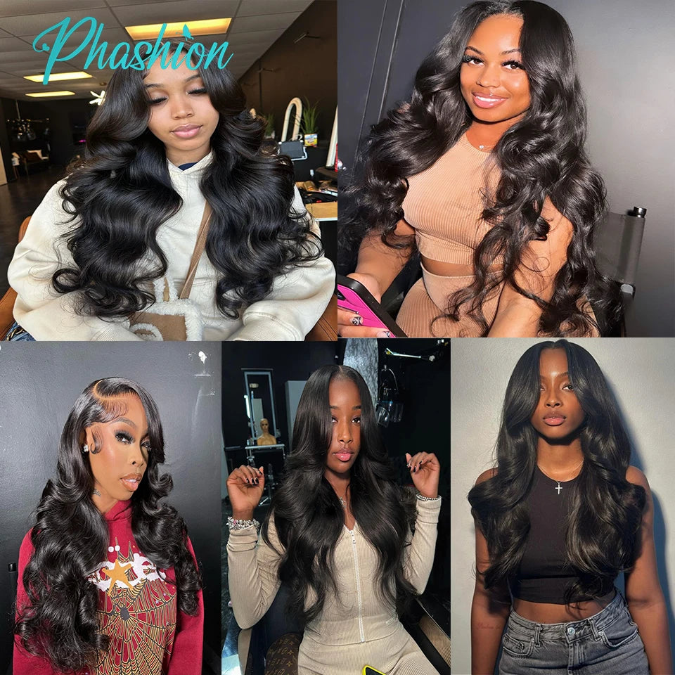 Phashion Body Human Hair Bundles 1/3 Pcs/Lot 30 32 Inch 100% Remy Hair Extensions For Black Women Brazilian Weave Natural Color