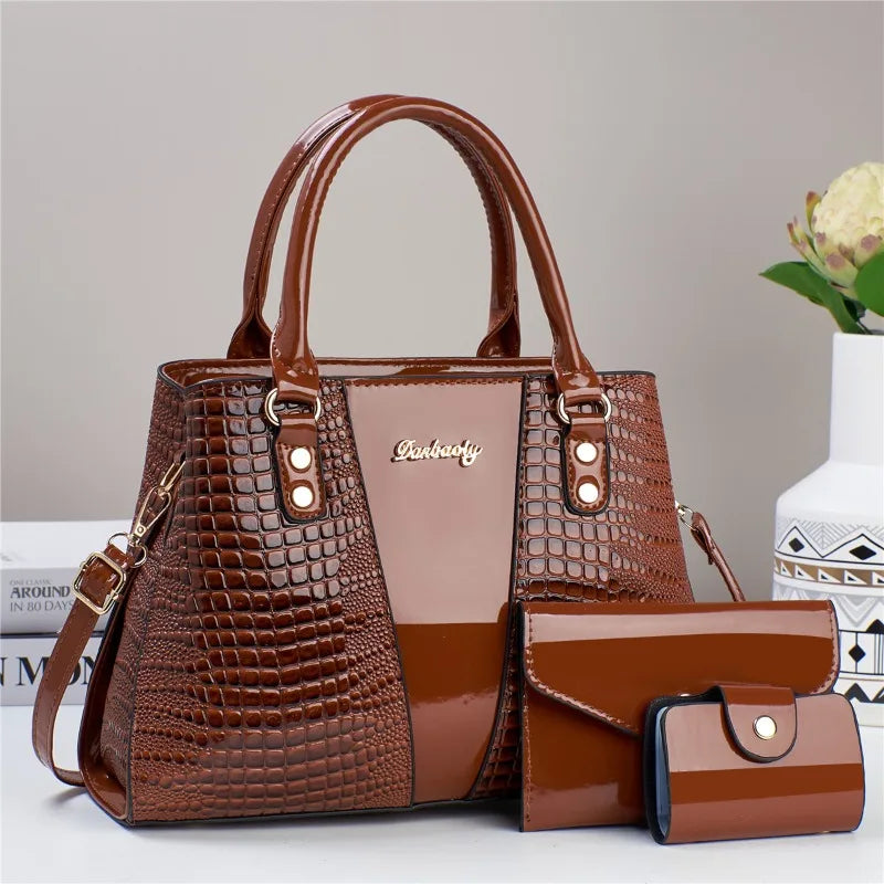 3-Piece Set Casual Tote Bags | Large Capacity Shoulder Bag & Fashion Messenger Bags Luxegan