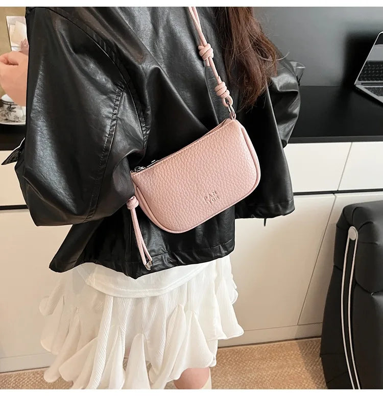 Ladies' Fashionable Solid Color Crossbody Bag | Versatile Exquisite Design Saddle Bag | Casual Daily Commuting Shoulder Handbag Luxegan