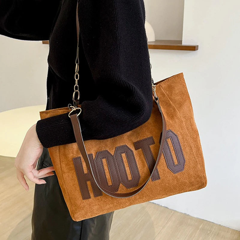 New Fashion Canvas Large Capacity Shoulder Tote Bag for Women | Letter Printed Daily Shopping Handbag Luxegan