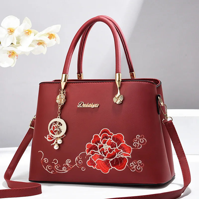 Women's New Trend Niche Embroidered Shoulder Bag | Luxury Handbag Tote Bag | High Quality Light Luxury Messenger Bag Luxegan