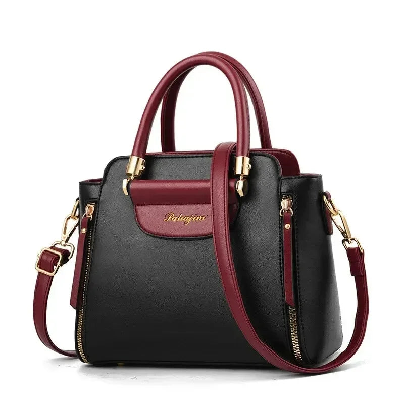 Color-Contrast Bucket Bag | Elegant Crossbody for Office & Work Luxegan