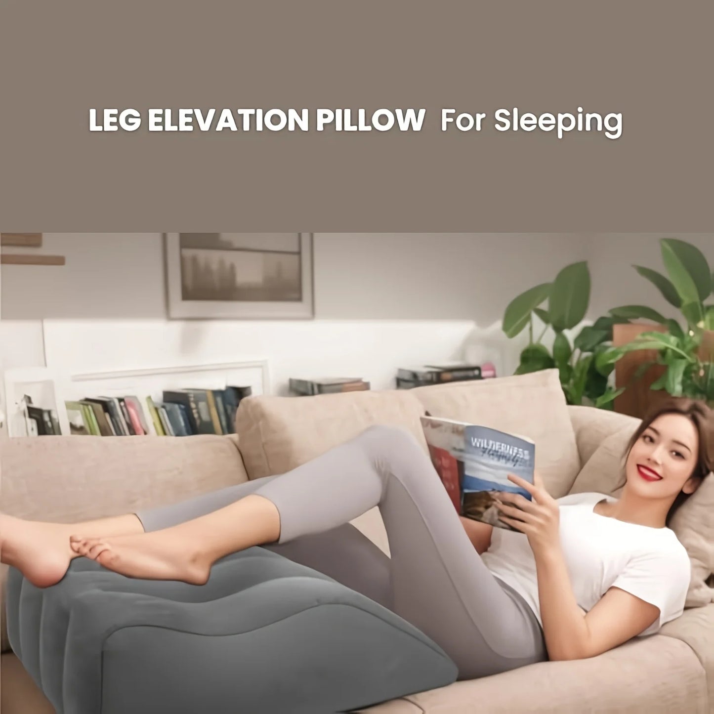 Portable Inflatable Leg Wedge Pillow | Sophisticated "Travel & Camping" Support Silhouette | Elegant PVC Elevation Knee Cushion | "Dignified" High-Performance Bedding Essential for Radiant Versatile Styling Luxegan