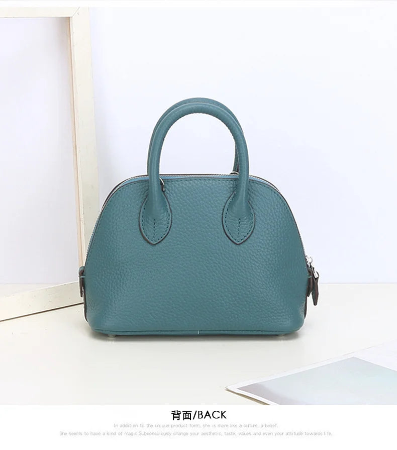 Shell Bag Women's Messenger Bag | Cow Leather Simple Shoulder Bag & Fashion Ladies Classic Handbag (Small Mobile Phone Crossbody Bag) Luxegan