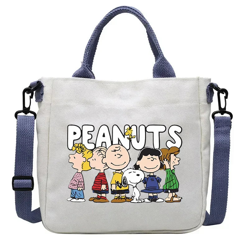 Kawaii Snoopy Cartoon Canvas Bag | Crossbody School Bookbag for Students Luxegan