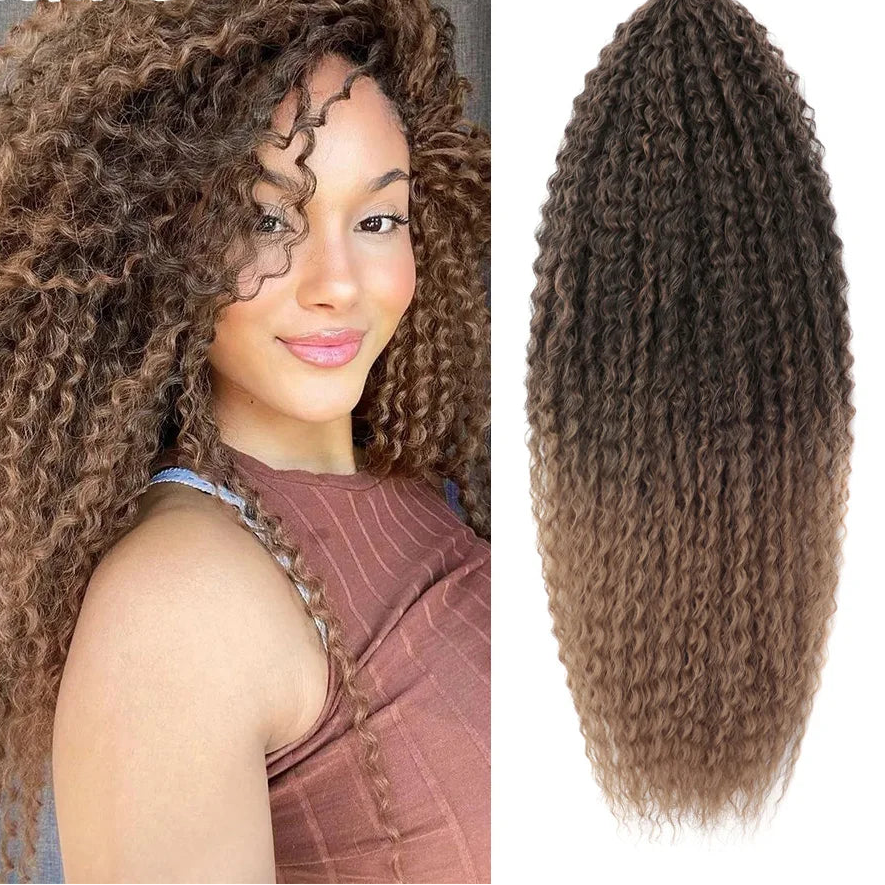 Afro Kinky Curly Crochet Hair Extensions – Kanekalon Ombre Braiding Hair 20–28in | 35 Strands/Pack - view 10