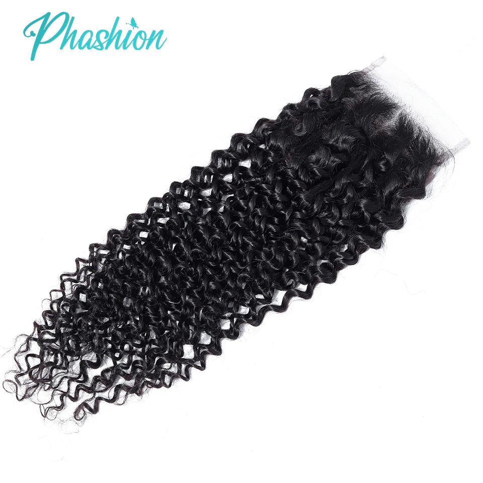 Phashion Kinky Curly Wave 13x4 Lace Frontal HD Transparent Swiss 4x4 Closure Pre Plucked Brazilian 100% Remy Human Hair On Sale