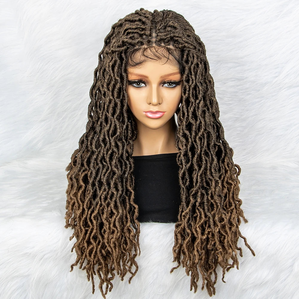 HD Transparent Lace Braided Wig with Lambswool Curls Luxegan