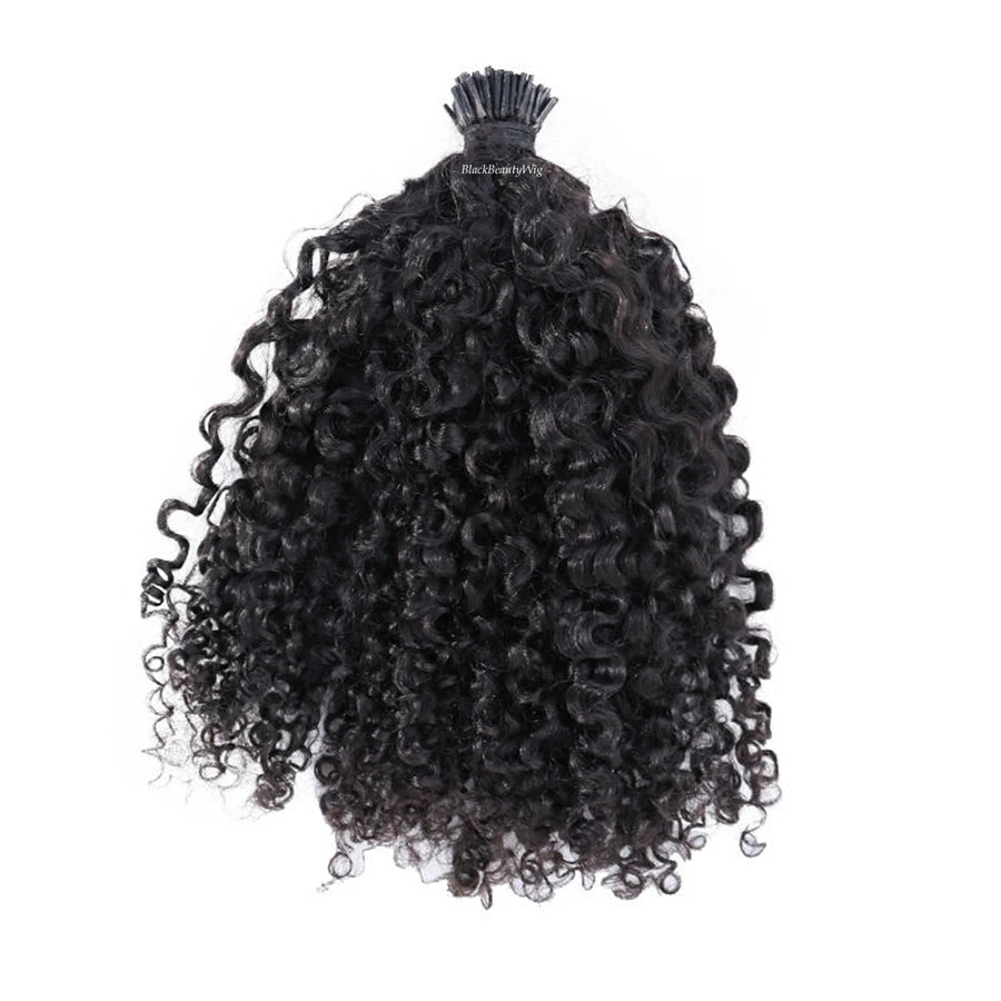 Curly I-Tip Hair Extensions | Pre-Bonded Microlink Style Luxegan