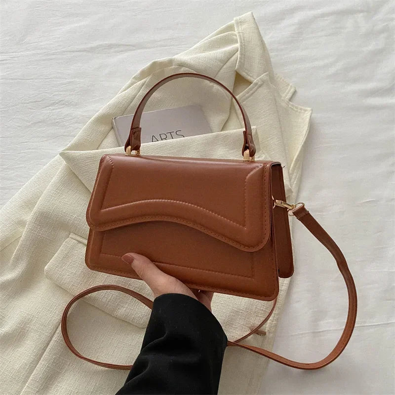 High-Quality PU Leather Handbag Purse | Sophisticated Solid Color Shoulder Bag | Elegant Lady Messenger & Small Tote | Fashion-Forward Square Crossbody for Women and Girls Luxegan