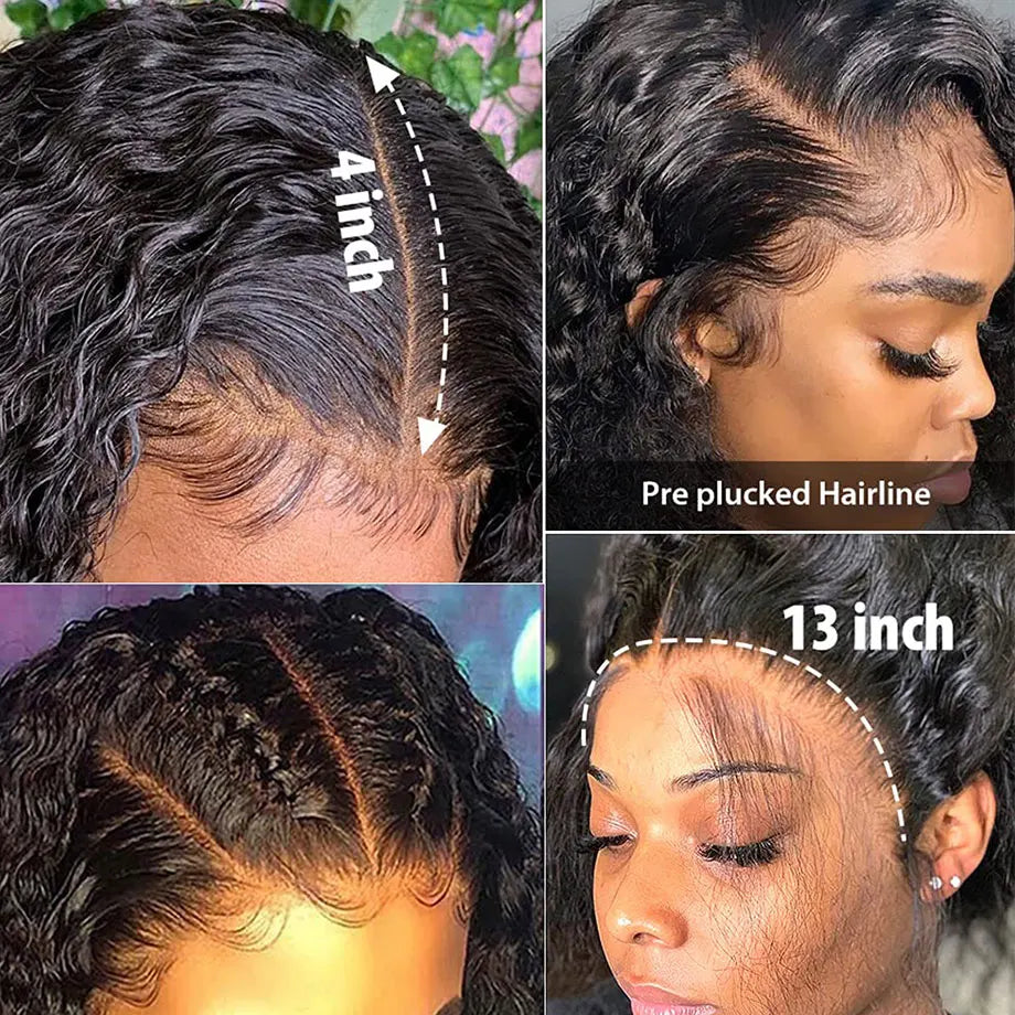 230% High-Density Deep Wave Frontal Wig | Sophisticated 13x6 HD Lace Frontal | Elegant Vietnamese Human Hair Lace Closure Wig | "Dignified" Deep Curly Medium-Length Remy Hair for Voluminous Styling Luxegan