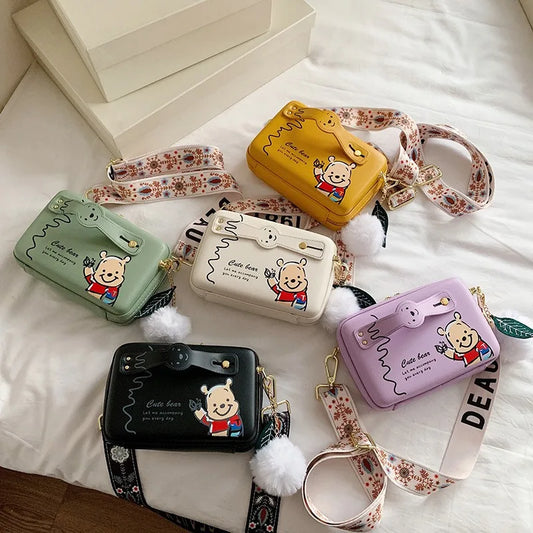 Disney Winnie the Pooh Shoulder Bag | Fashion Cartoon Print Crossbody Bag Luxegan