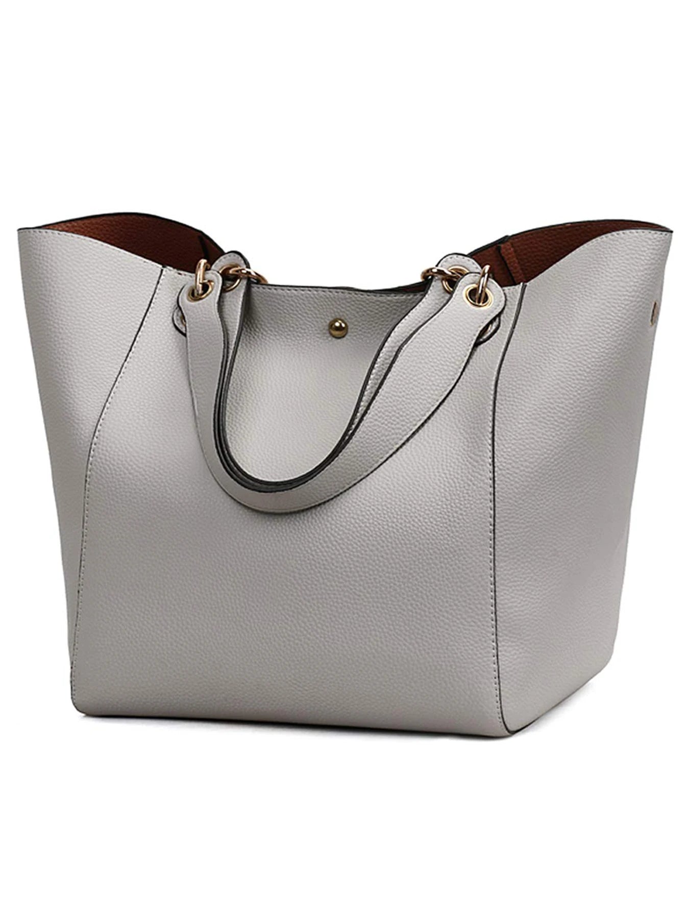 Women’s Large Waterproof PU Leather Tote | Sophisticated "Horizontal Square" Shoulder Bag | Elegant Top Handle Work Bag | "Dignified" High-Performance Large Handbag for Radiant Versatile Styling Luxegan
