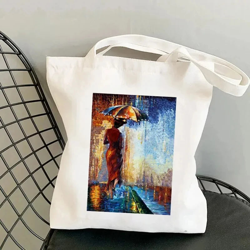 Soft Unisex Canvas Mary Poppins Tote | Kawaii Harajuku Large Capacity Shopping Bag Luxegan