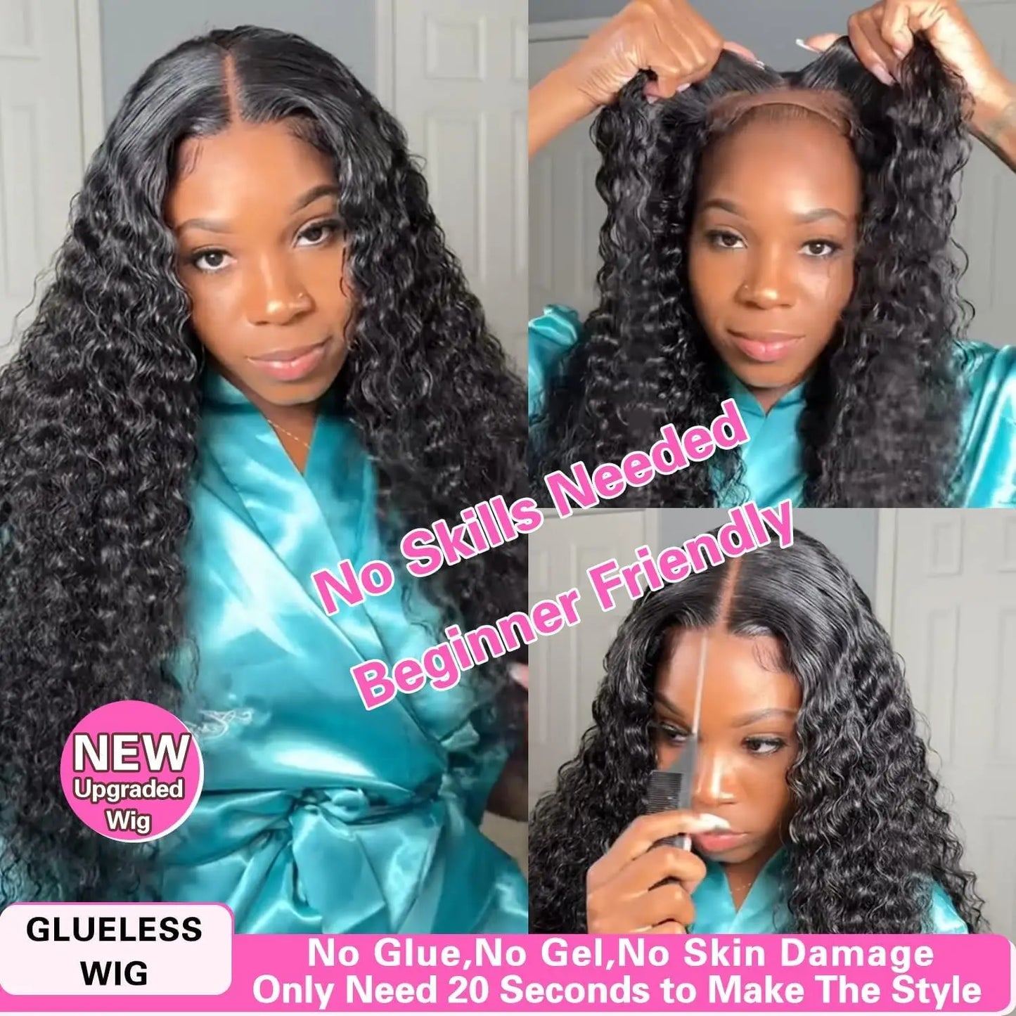 250 Density Deep Wave Lace Front Wig | Sophisticated "Ready to Wear" Glueless Silhouette | Elegant 13x6 HD Lace Frontal Hairpiece | "Dignified" Pre-Cut Transparent Lace Closure Wig for Radiant Versatile Styling Luxegan
