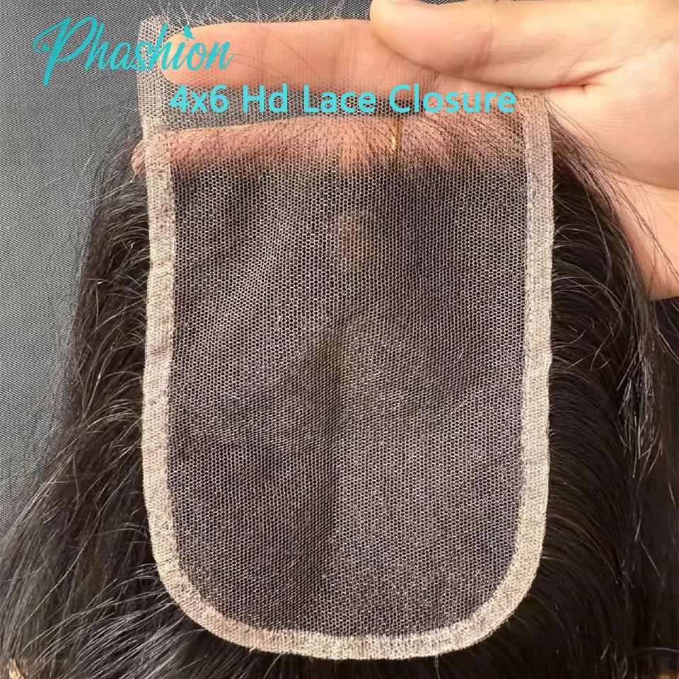 Phashion 4x6 2X6 Real HD Lace Only Deep Parting Straight Hair Ultra-thin Swiss Lace Closure Tiny Knots 100% Human Hair On Sale