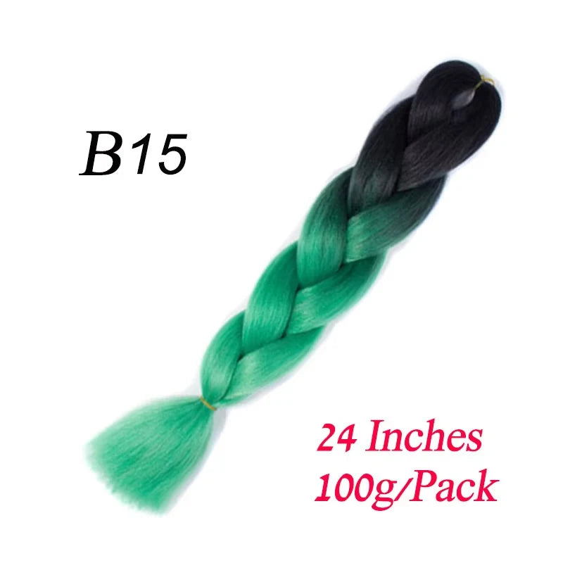 Lihui 24 Inch Pre-Stretched Synthetic Braiding Hair – Kanekalon Jumbo Braid | 100g | 100+ Ombre Colors