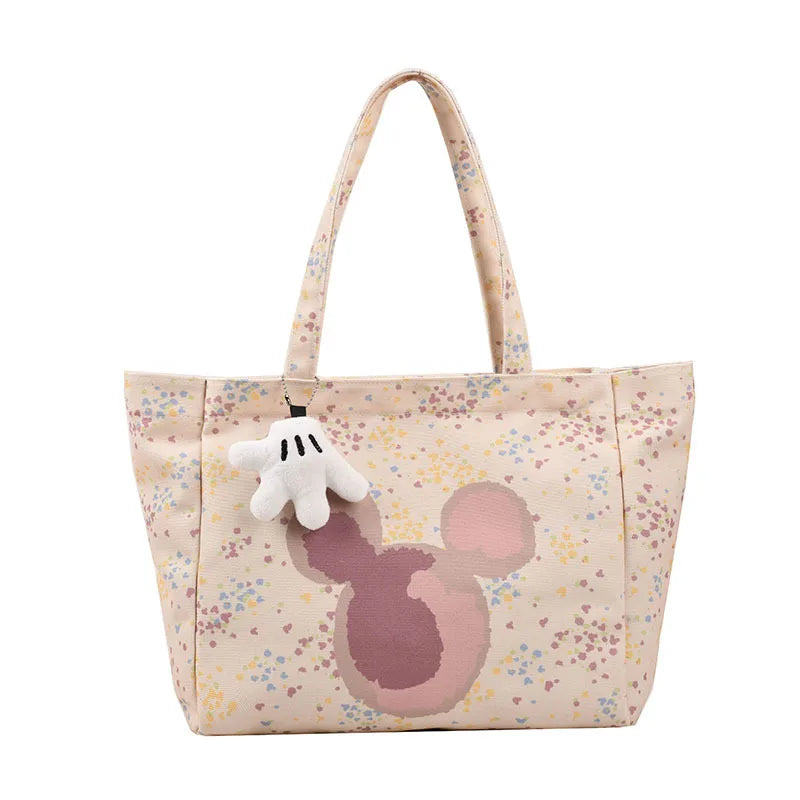 Disney New Women's Canvas Handbag | Large Capacity Shoulder Bag Cute Armpit Mommy Niche Shopping Bag Luxegan