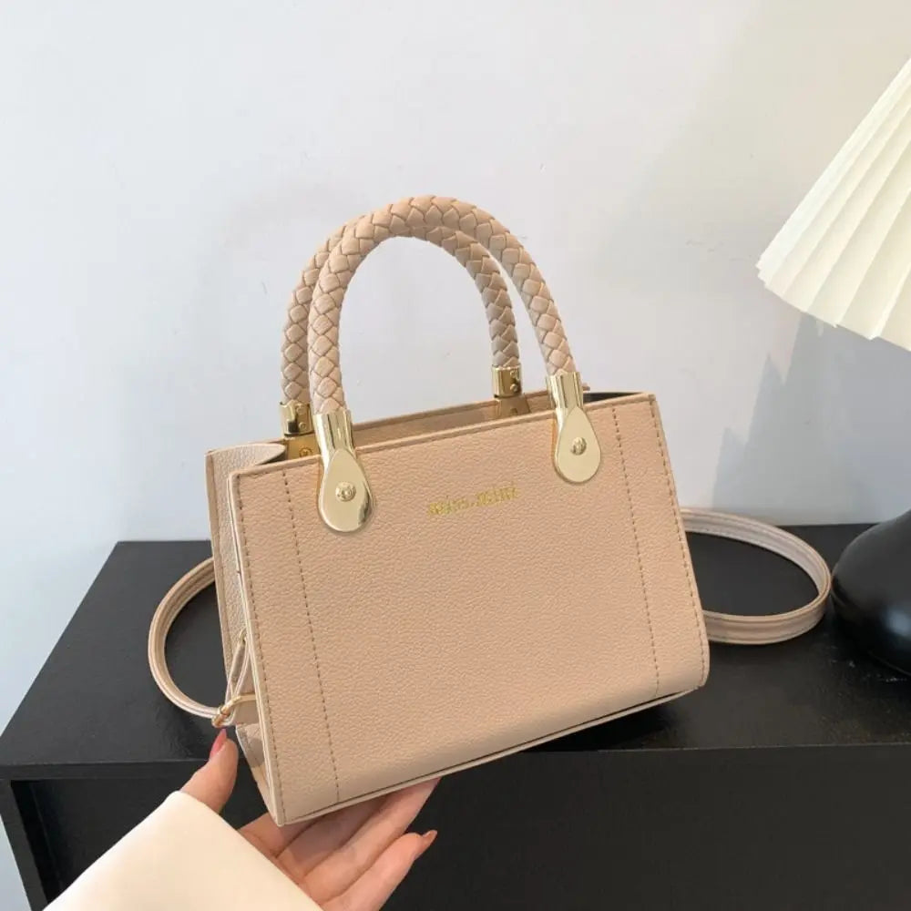 Light Luxury PU Leather Shoulder Bag | Korean Style Ladies' Mini Crossbody | Large Capacity Small Square Handbag | Trendy Polyester Tote Bag for Women and Girls Luxegan