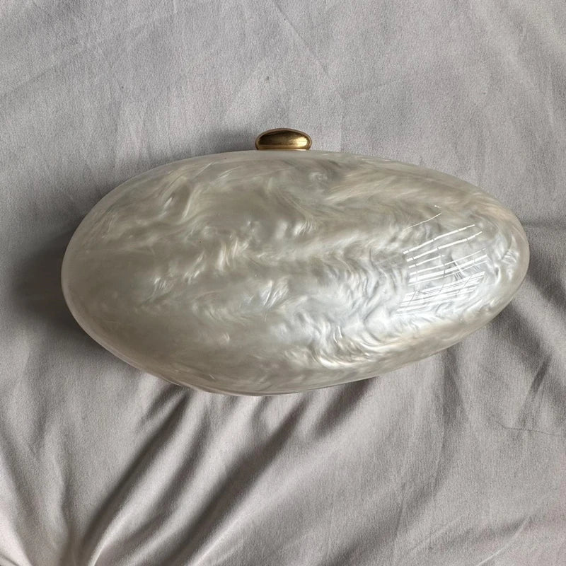 Egg Shell Clutch Bag | Acrylic Purse & Women Wedding Evening Party Handbag Luxegan