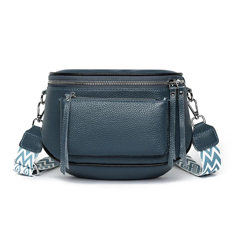 Genuine Leather Saddle Bag | Casual Cowhide Shoulder & Crossbody Bag Luxegan