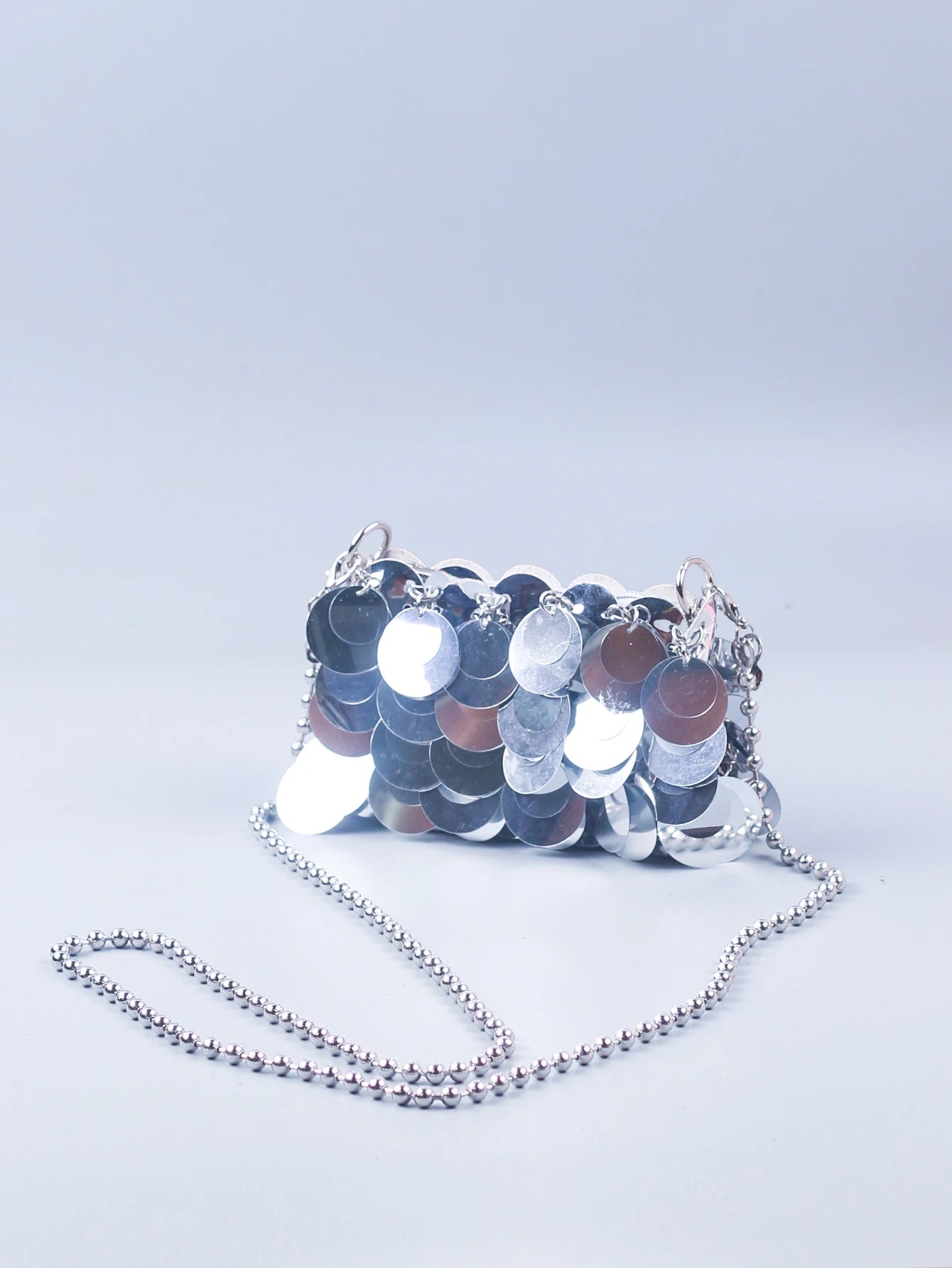 "Network Red" Style Shiny Slice Small Bag | Bling Bling Mobile Phone Purse with 120cm Chain | Fashion PVC One-Shoulder & Crossbody Bag Luxegan