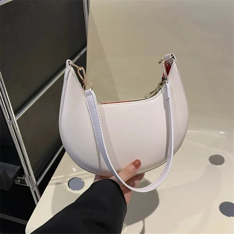 New Fashionable High-End Moon-Shaped Baseball Bag | Luxury Women's Single Shoulder Bag (Sequined Vintage Handbag) Luxegan