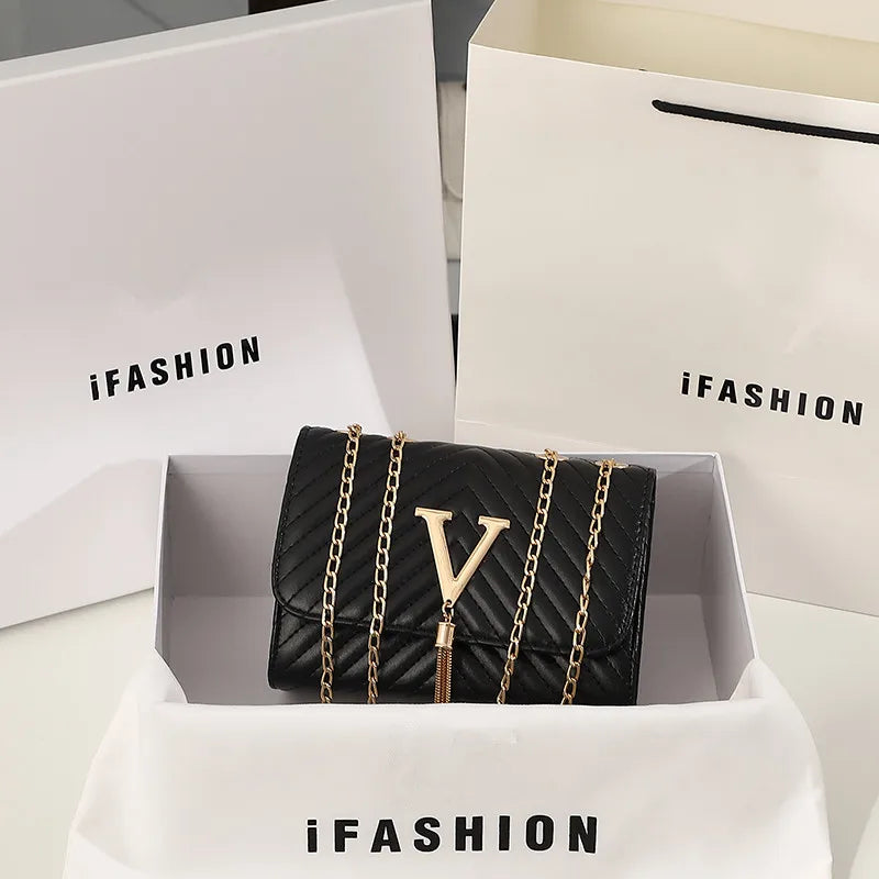 Luxury Embroidery Party Clutch & Crossbody Bag | Sequined Tassel Flap Purse | Elegant Thread-Patterned Shoulder Bag for Weddings & Banquets (Model BLL-846) Luxegan