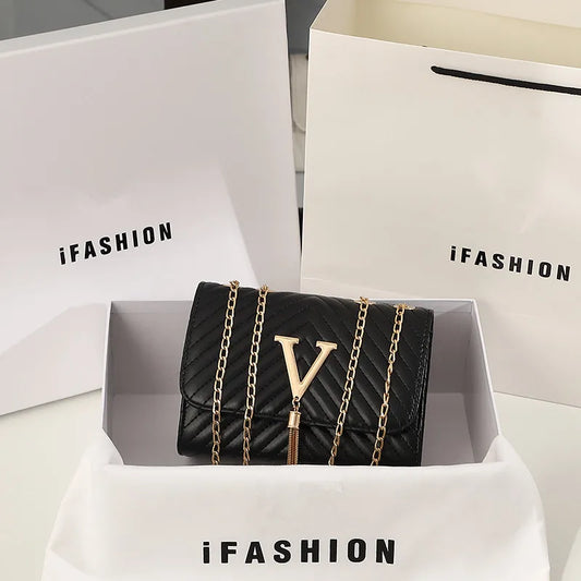 Luxury Embroidery Party Clutch & Crossbody Bag | Sequined Tassel Flap Purse | Elegant Thread-Patterned Shoulder Bag for Weddings & Banquets (Model BLL-846) Luxegan