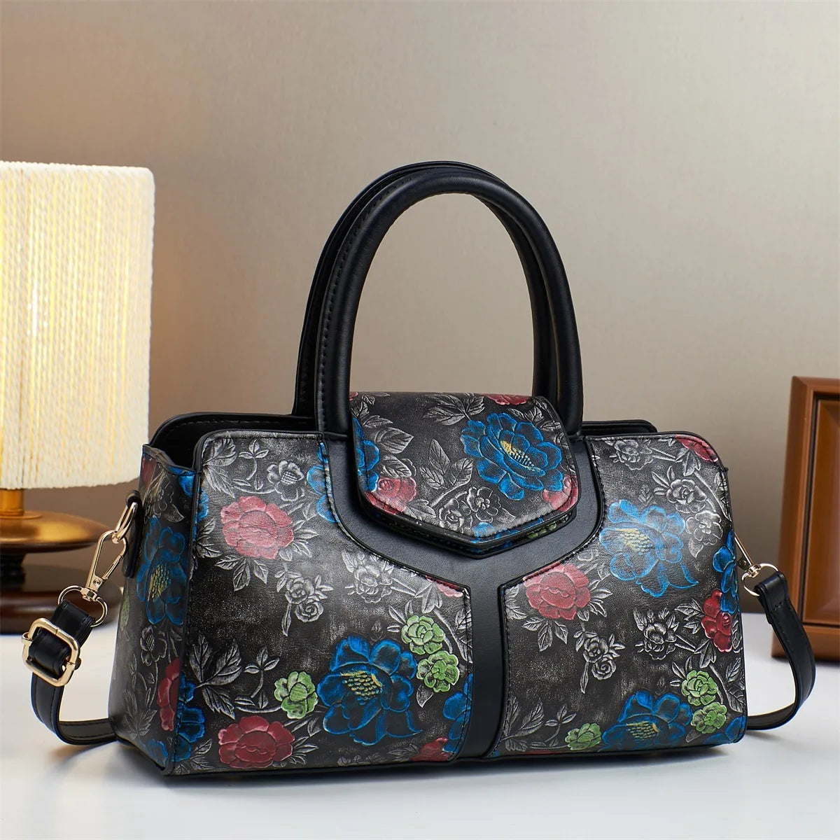 Luxury Handbag Fashion Print | Large Capacity Soft Leather Women's Shoulder Crossbody Bag & Leisure Designer Purse Luxegan