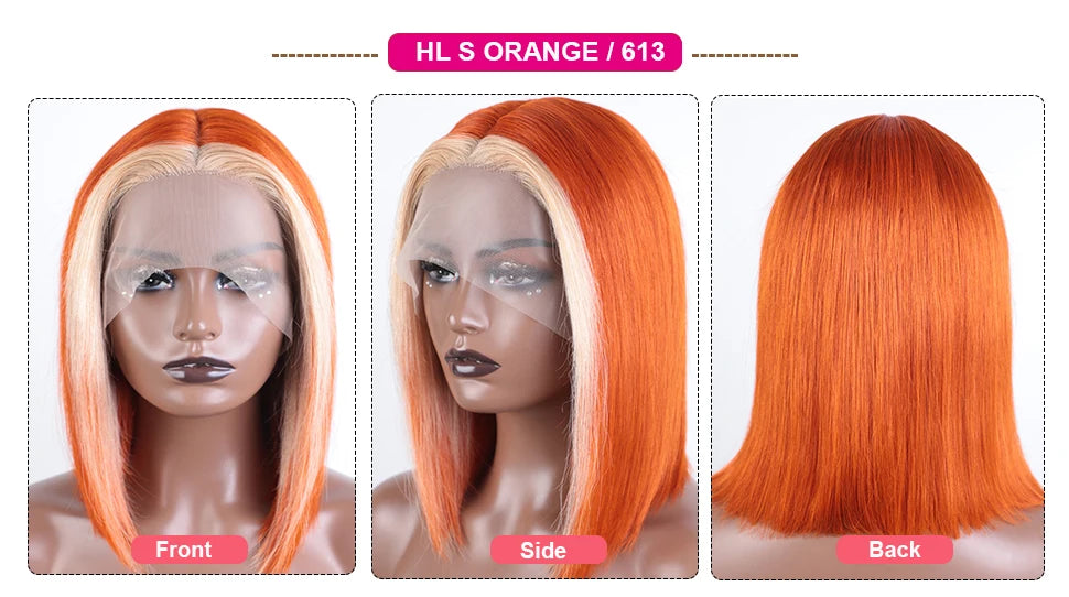 180% Density Honey Blonde Bob Wig | Straight T-Part Lace Front Brazilian Human Hair Luxegan